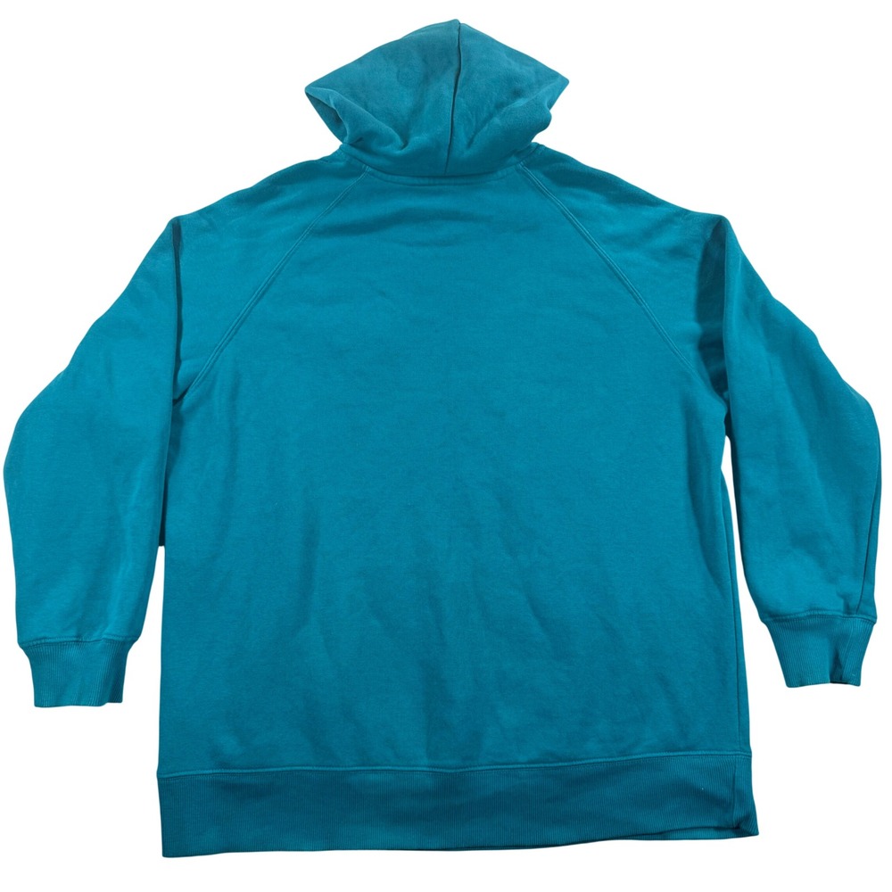 The North Face Womens XL Half Dome Logo Hoodie Teal Blue Pullover Sweatshirt - Picture 4 of 7